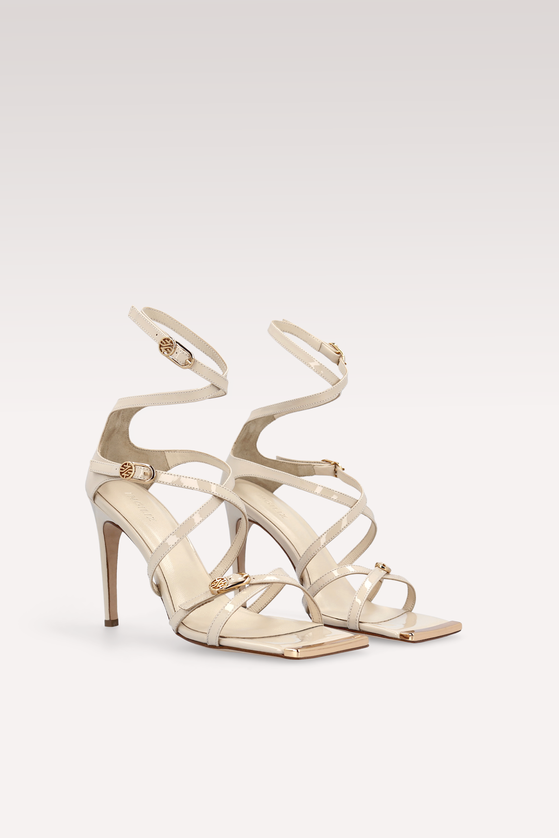 IVA САНДАЛИ ОТ БЕЖОВ ЛАК ЕСТЕСТВЕНА КОЖА