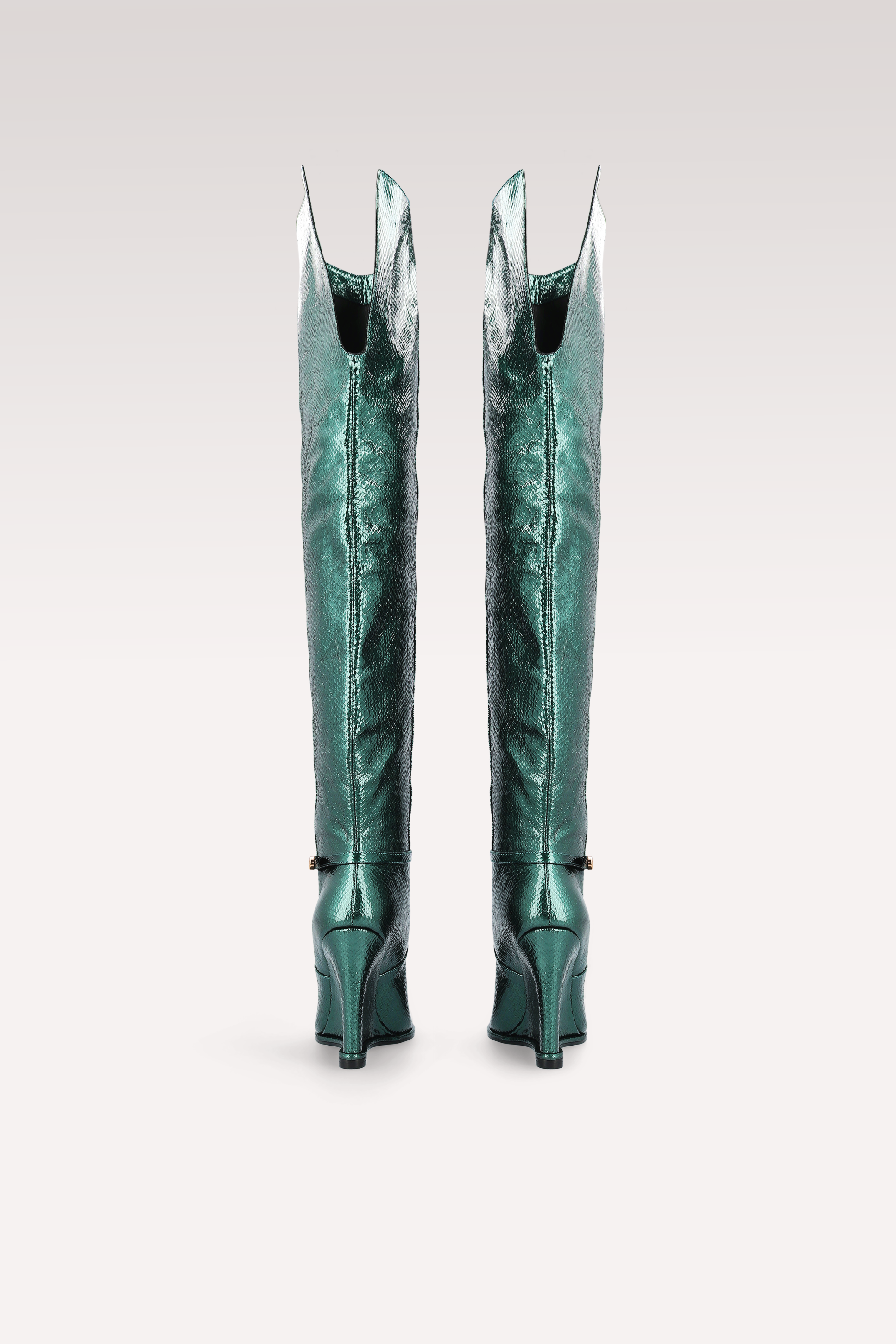 MONA LISA 02 ЧИЗМИ ОТ ЗЕЛЕНА ЗМИЙСКИ ЩАМПОВАНА ЕСТЕСТВЕНА КОЖА