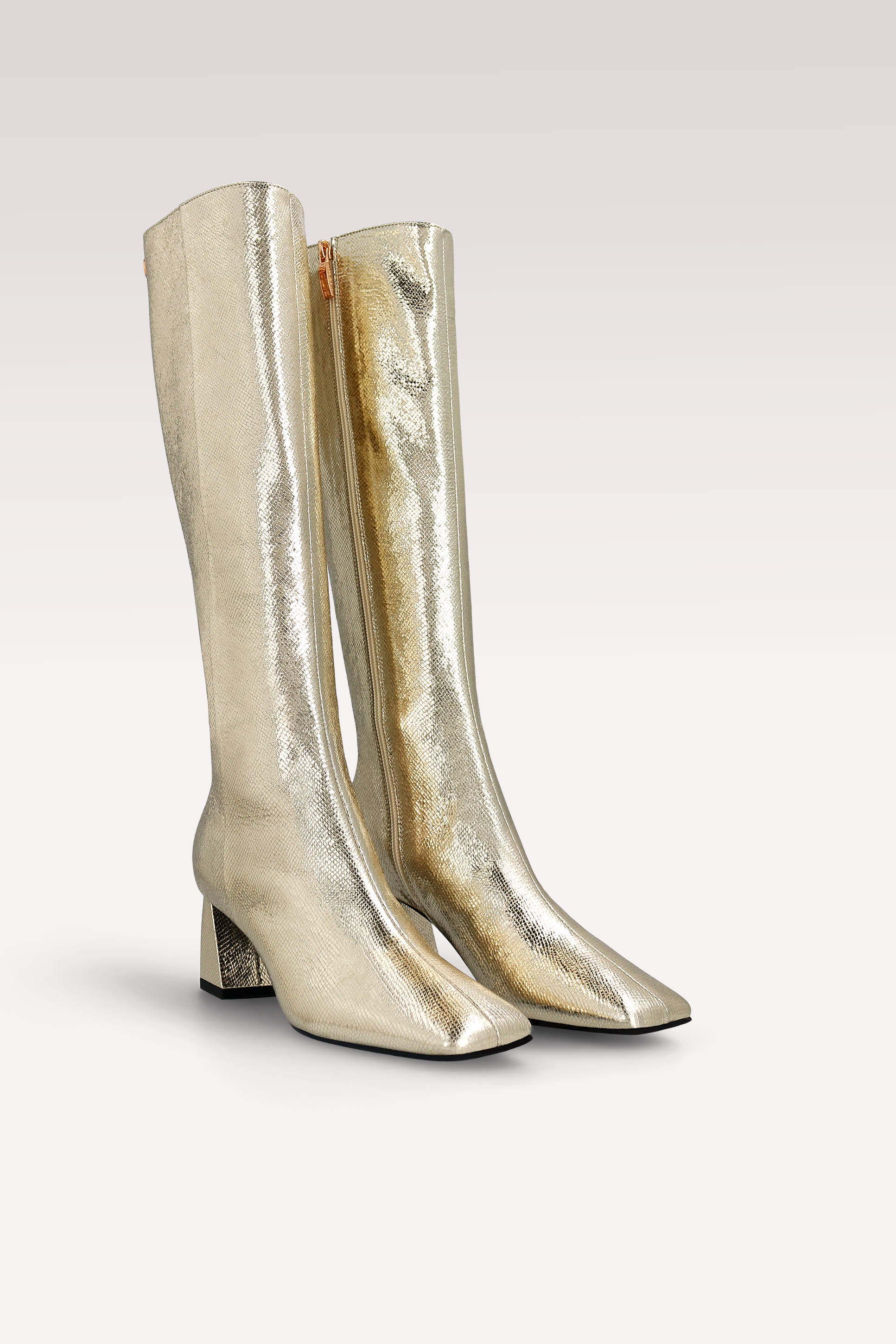 GENNY 03 БОТУШИ ОТ ЗЛАТНА ЗМИЙСКИ ЩАМПОВАНА КОЖА