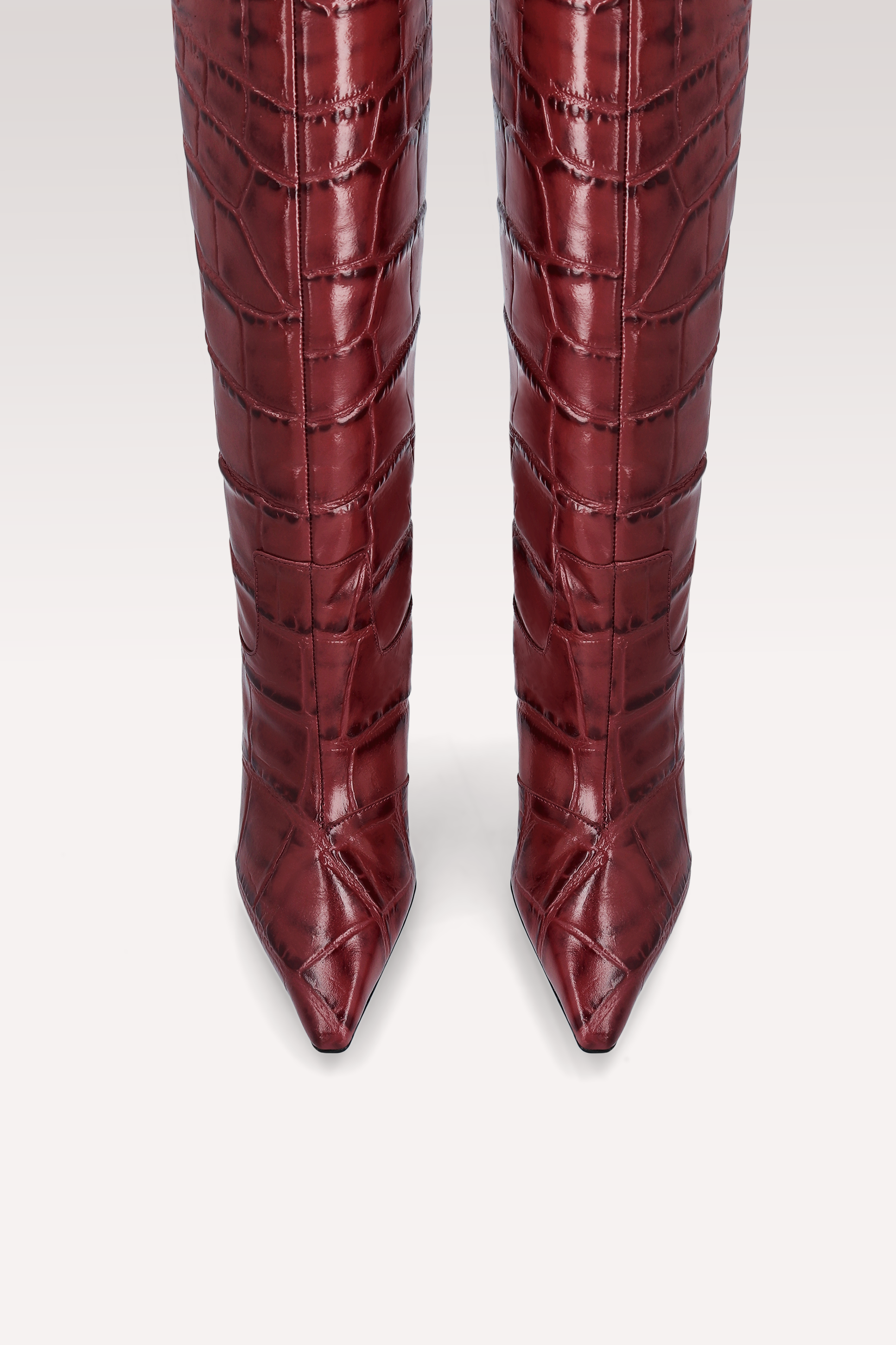 NATALIE БОТУШИ ОТ БОРДО КРОКО ЩАМПОВАНА КОЖА