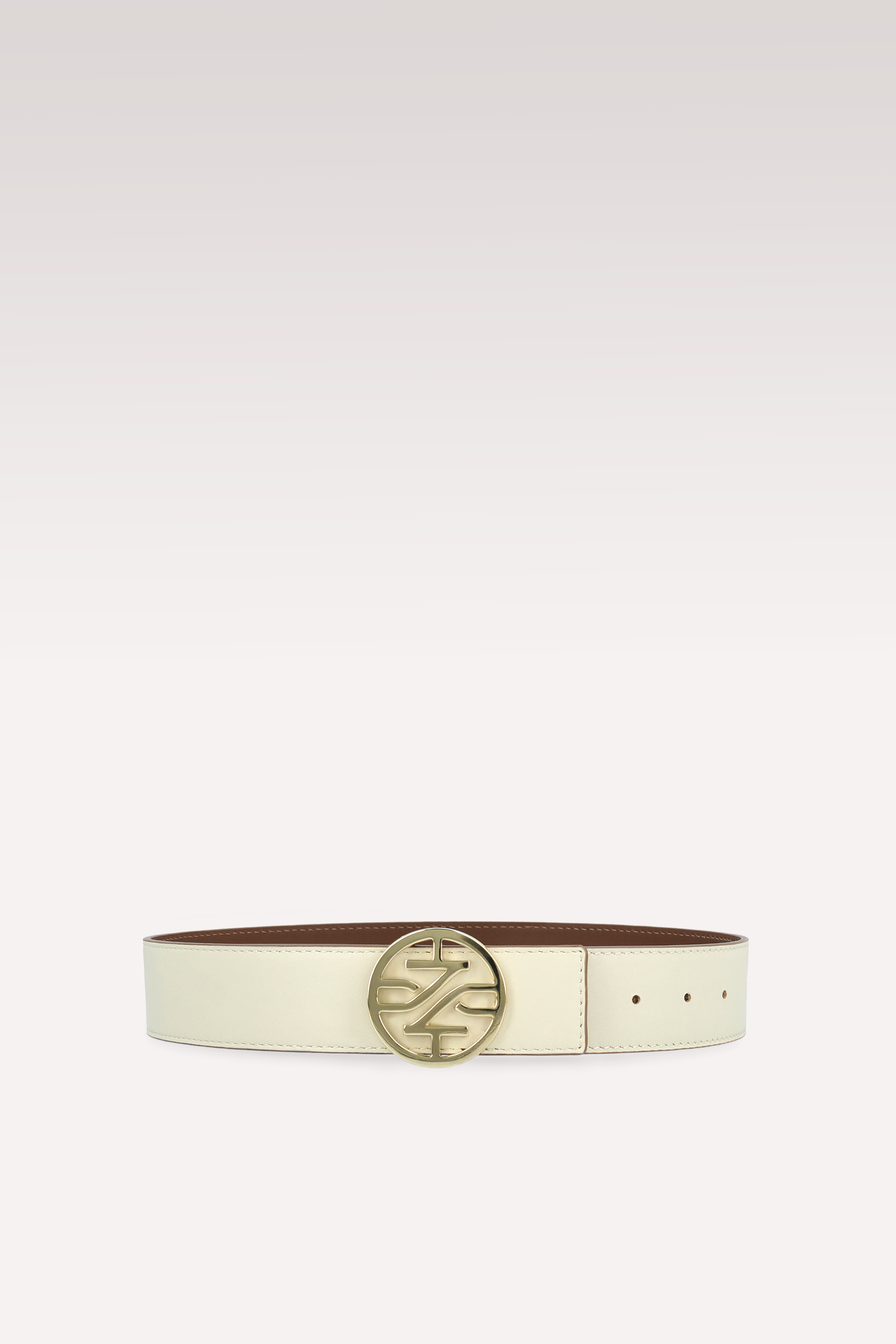 KENNIE ДВУЛИЦЕВ КОЛАН ОТ ТЪМНО КАФЯВА ГЛАДКА КОЖА И БЕЖОВА ГЛАДКА КОЖА