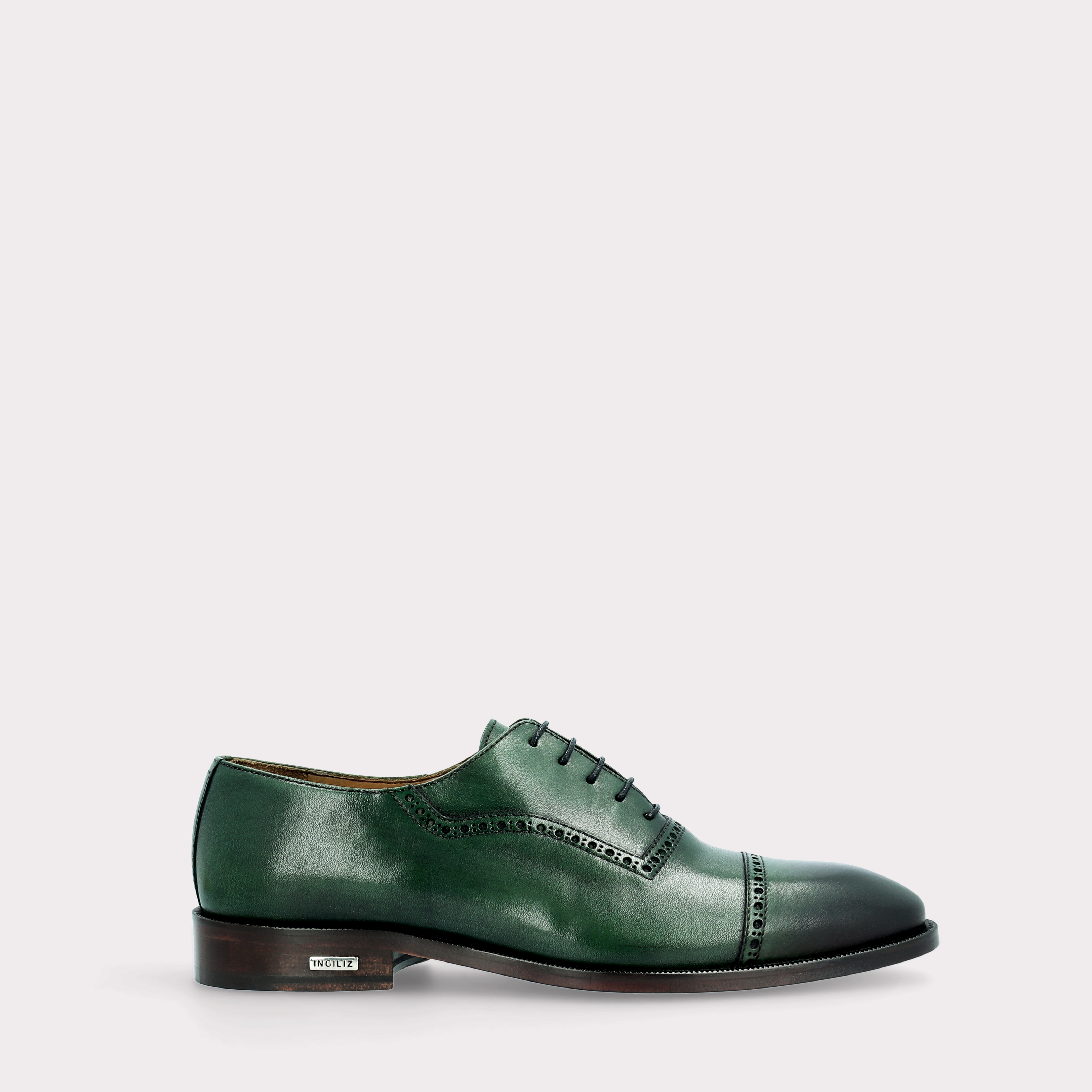 SCAFARI 01 мъжки обувки от тъмно зелена естествена кожа