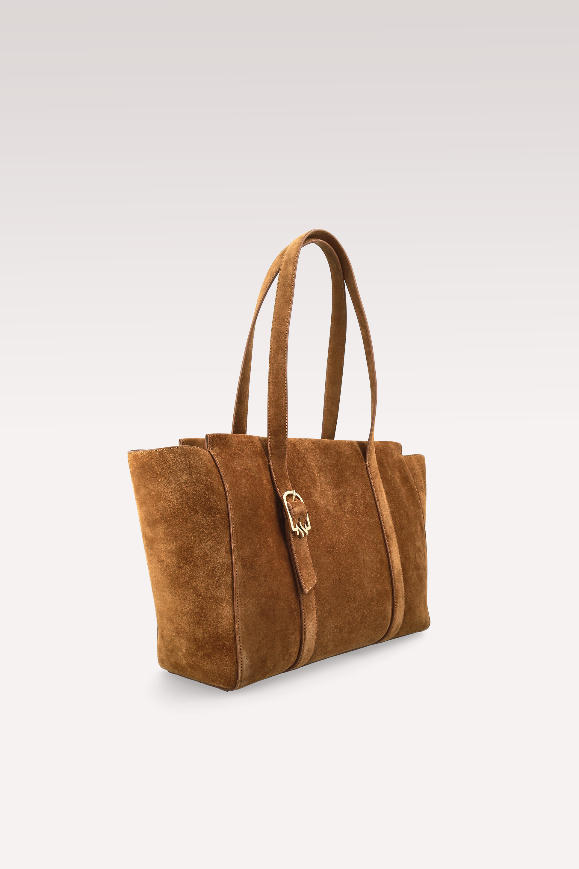 BELLA ГОЛЯМА ЧАНТА ОТ КАФЯВА ВЕЛУРЕНА КОЖА