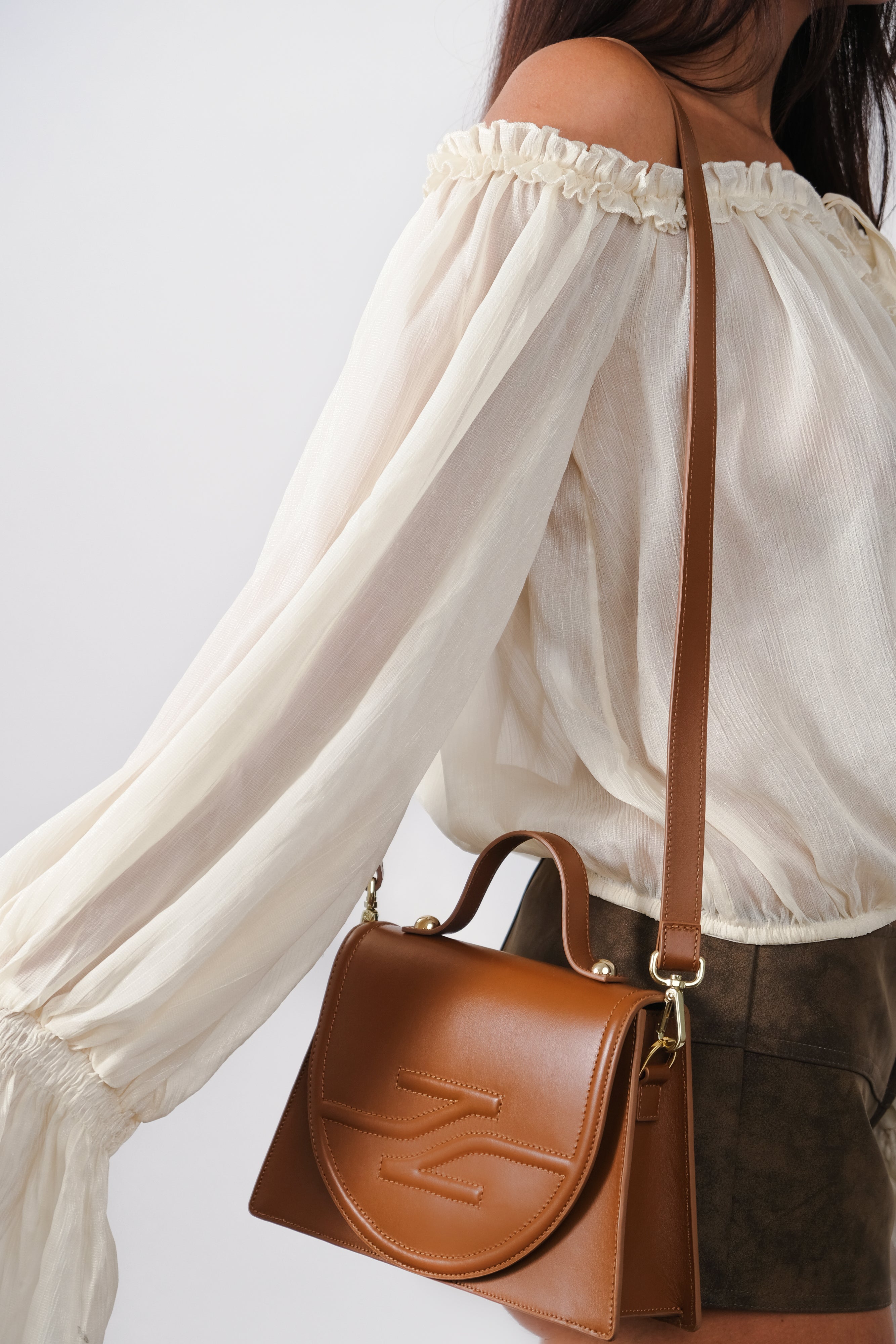 COLETTE ЧАНТА ОТ КАФЯВА ГЛАДКА КОЖА