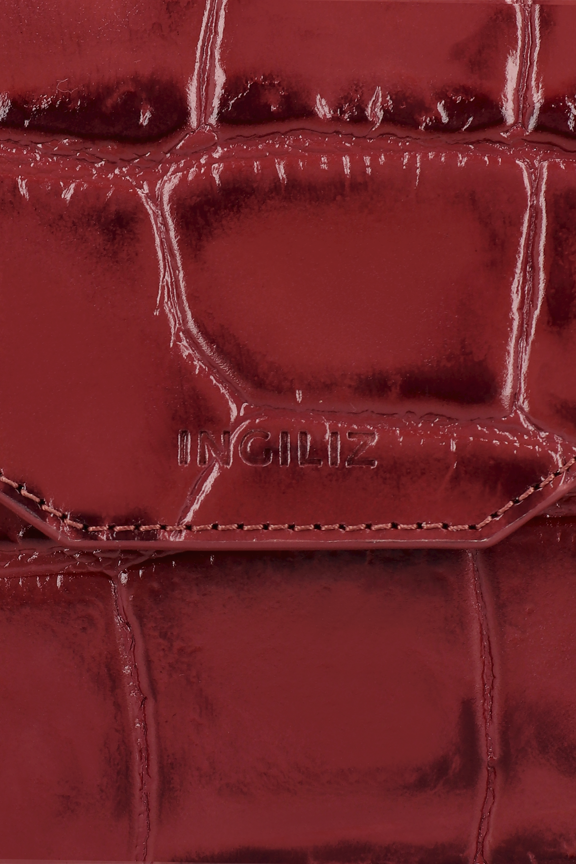 MILLY МАЛКА ЧАНТА ОТ БОРДО КРОКО ЩАМПОВАНА КОЖА