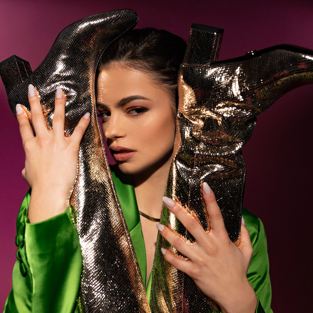 DEBBY TUBO 01 БОТУШИ ОТ ПЛАТИНЕНА ЩАМПОВАНА ЕСТЕСТВЕНА КОЖА