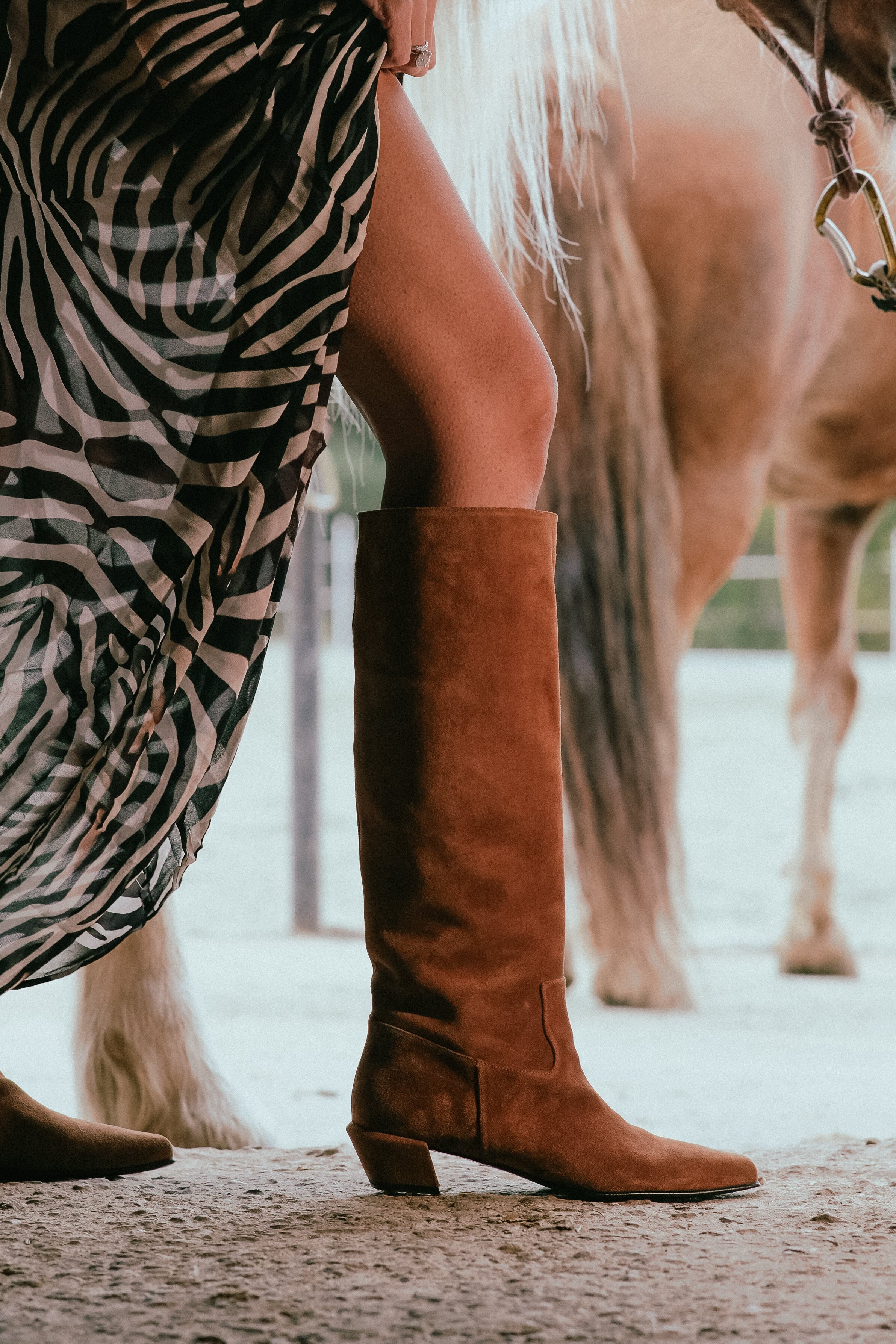 ELOISE БОТУШИ ОТ КАФЯВА ВЕЛУРЕНА КОЖА