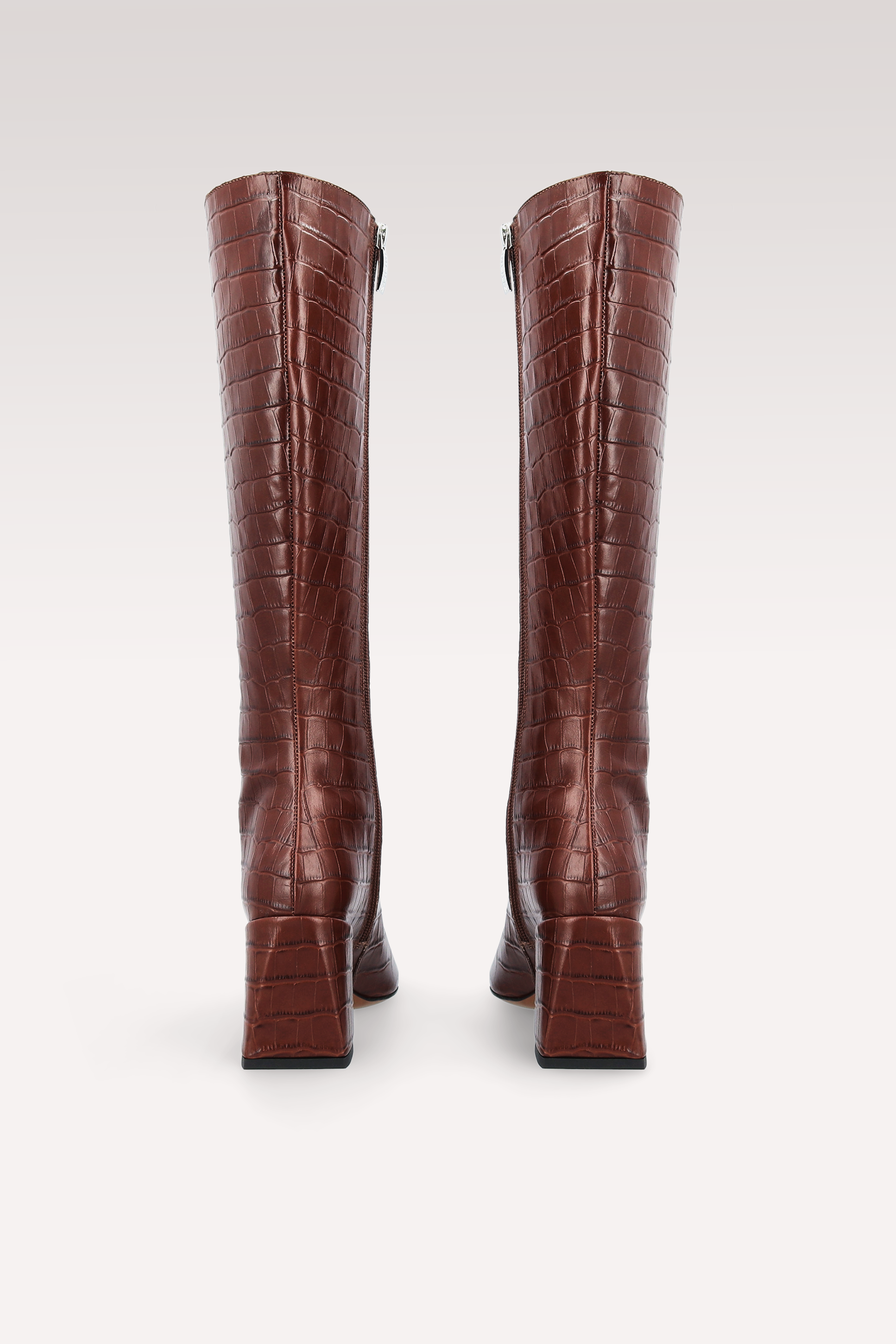 MONICA 03 БОТУШИ ОТ КАФЯВА КРОКО ЩАМПОВАНА ЕСТЕСТВЕНА КОЖА