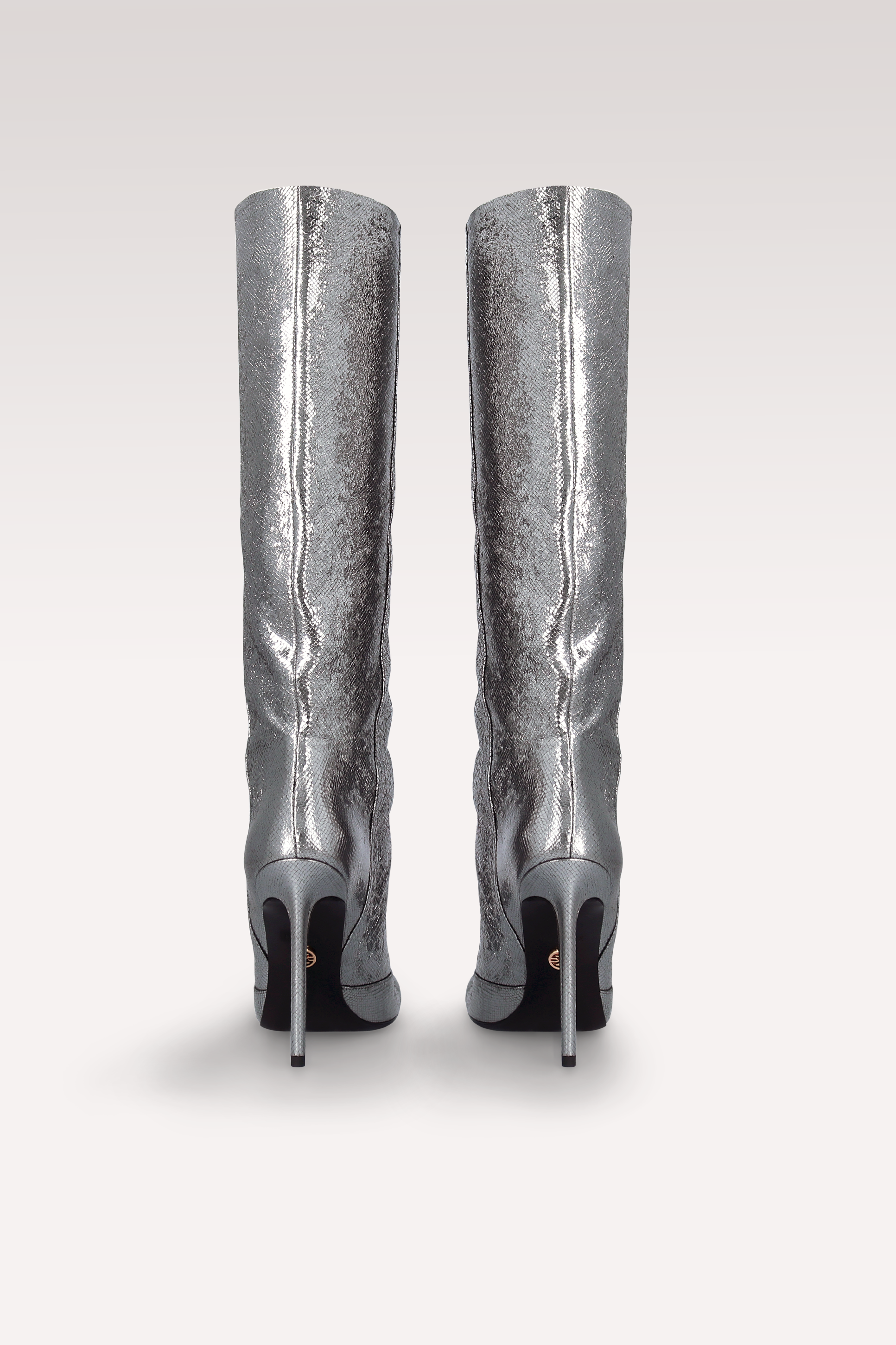 GINEVRA 04 БОТУШИ ОТ ТЪМНО СРЕБЪРНА ЗМИЙСКИ ЩАМПОВАНА КОЖА