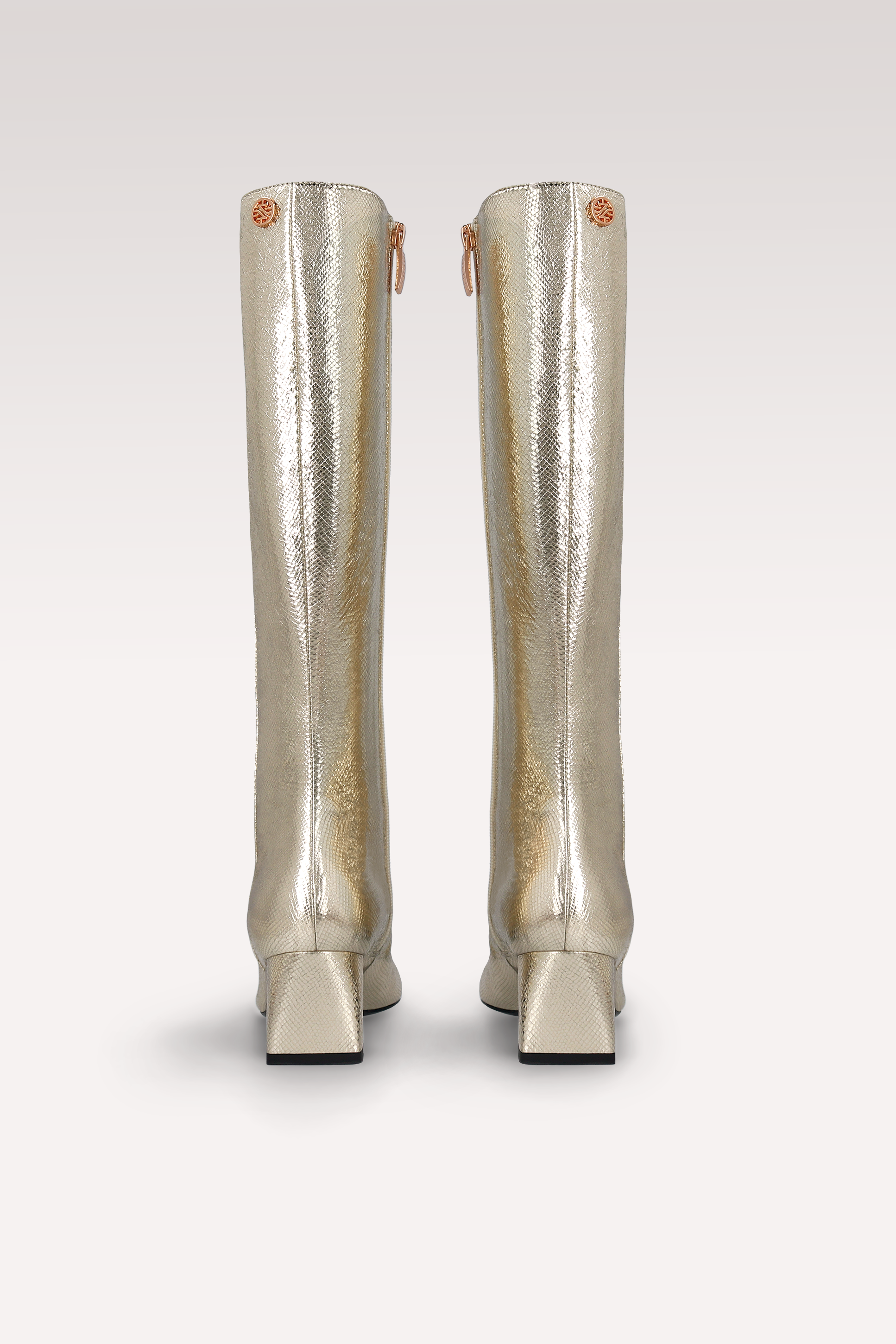 GENNY 03 БОТУШИ ОТ ЗЛАТНА ЗМИЙСКИ ЩАМПОВАНА КОЖА