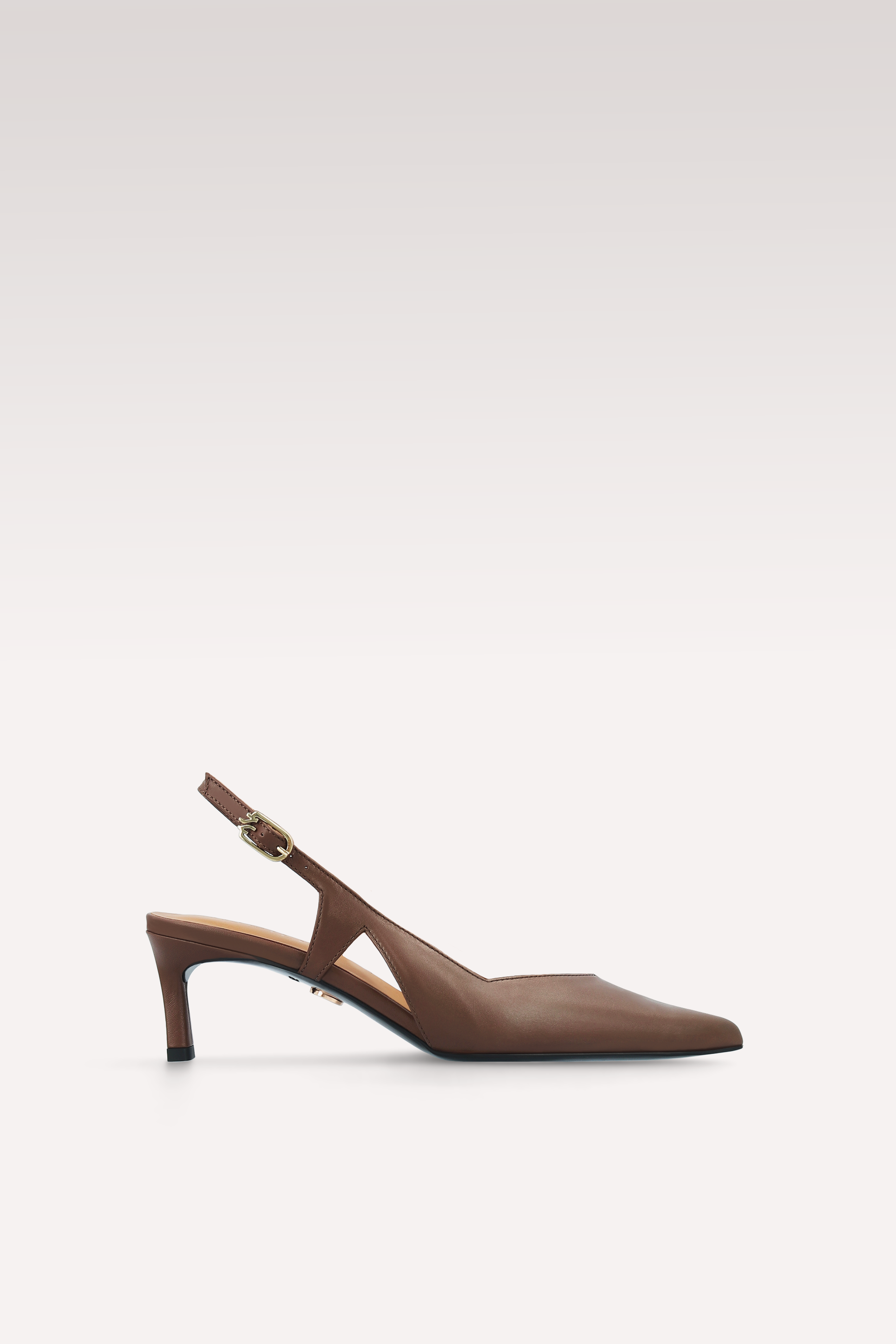 ORCHID ОБУВКИ С ОТВОРЕНА ПЕТА ОТ КАФЯВА КОЖА