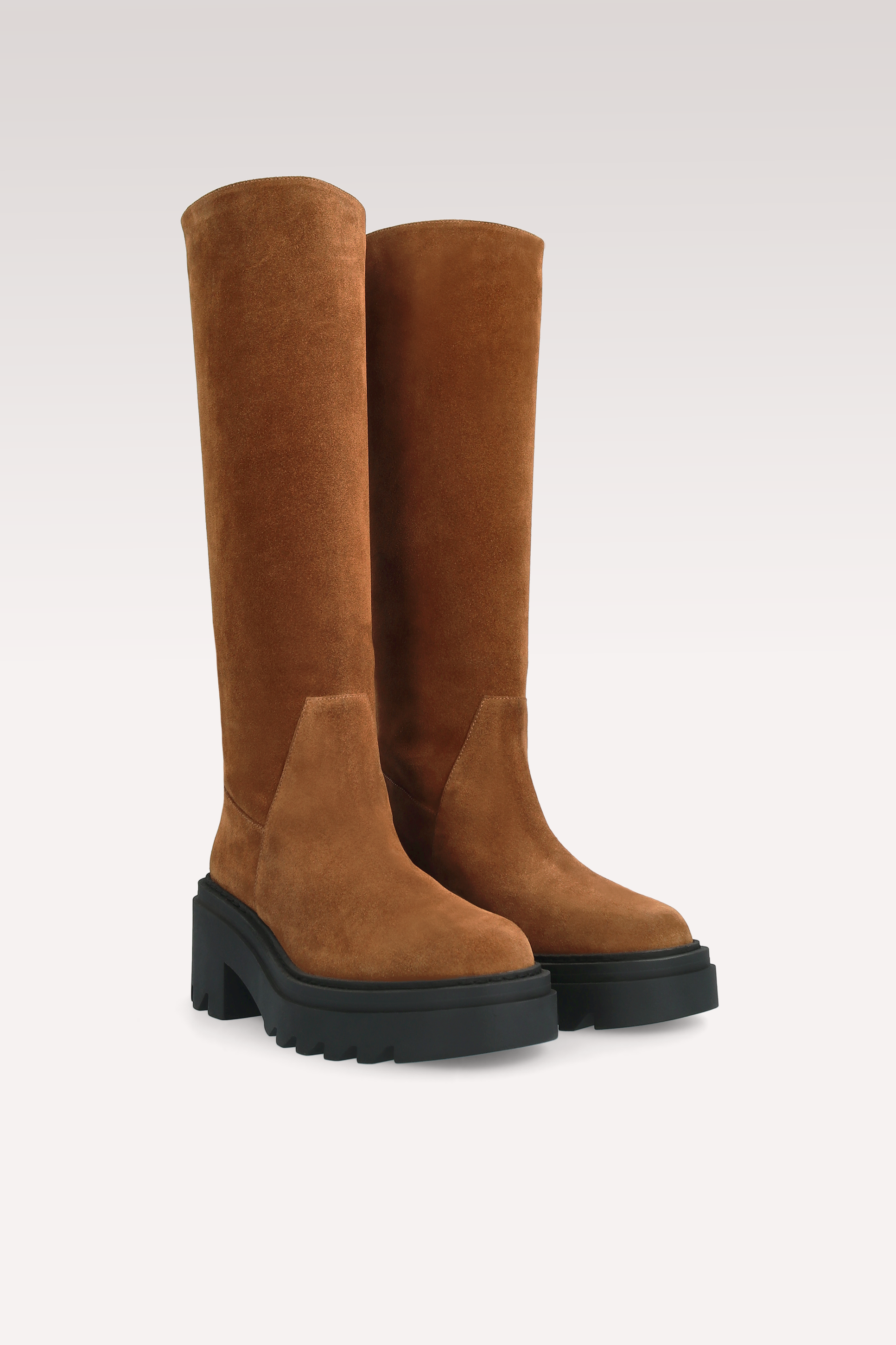 VIVIAN БОТУШИ ОТ КАФЯВА ВЕЛУРЕНА КОЖА