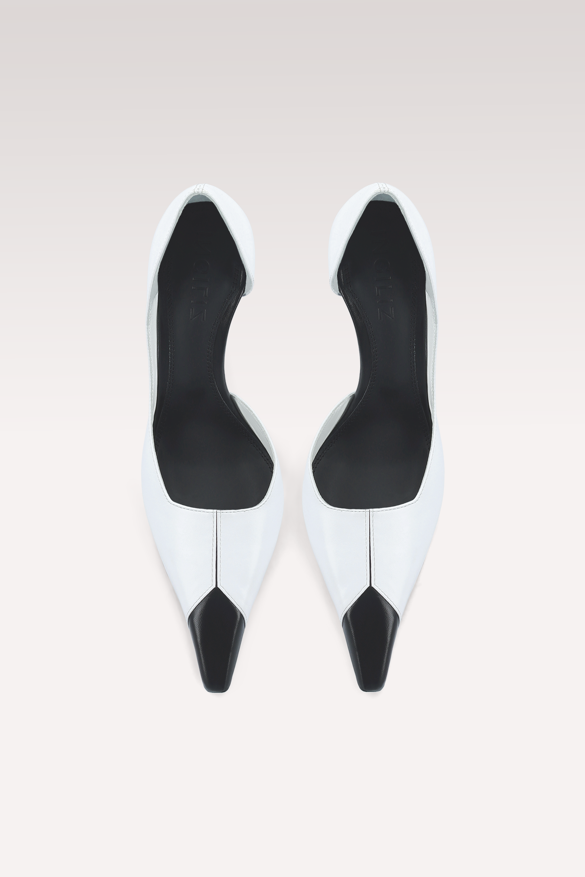 VESPER ОБУВКИ ОТ БЯЛА И ЧЕРНА ЕСТЕСТВЕНА КОЖА