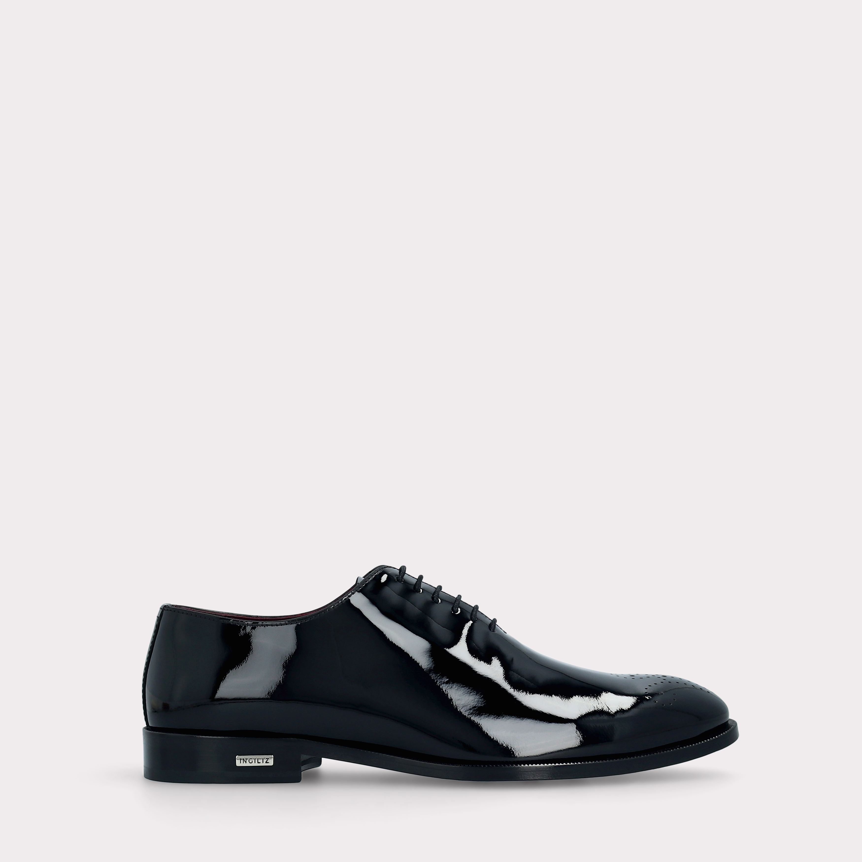 PRATO 01 мъжки обувки от черен лак естествена кожа