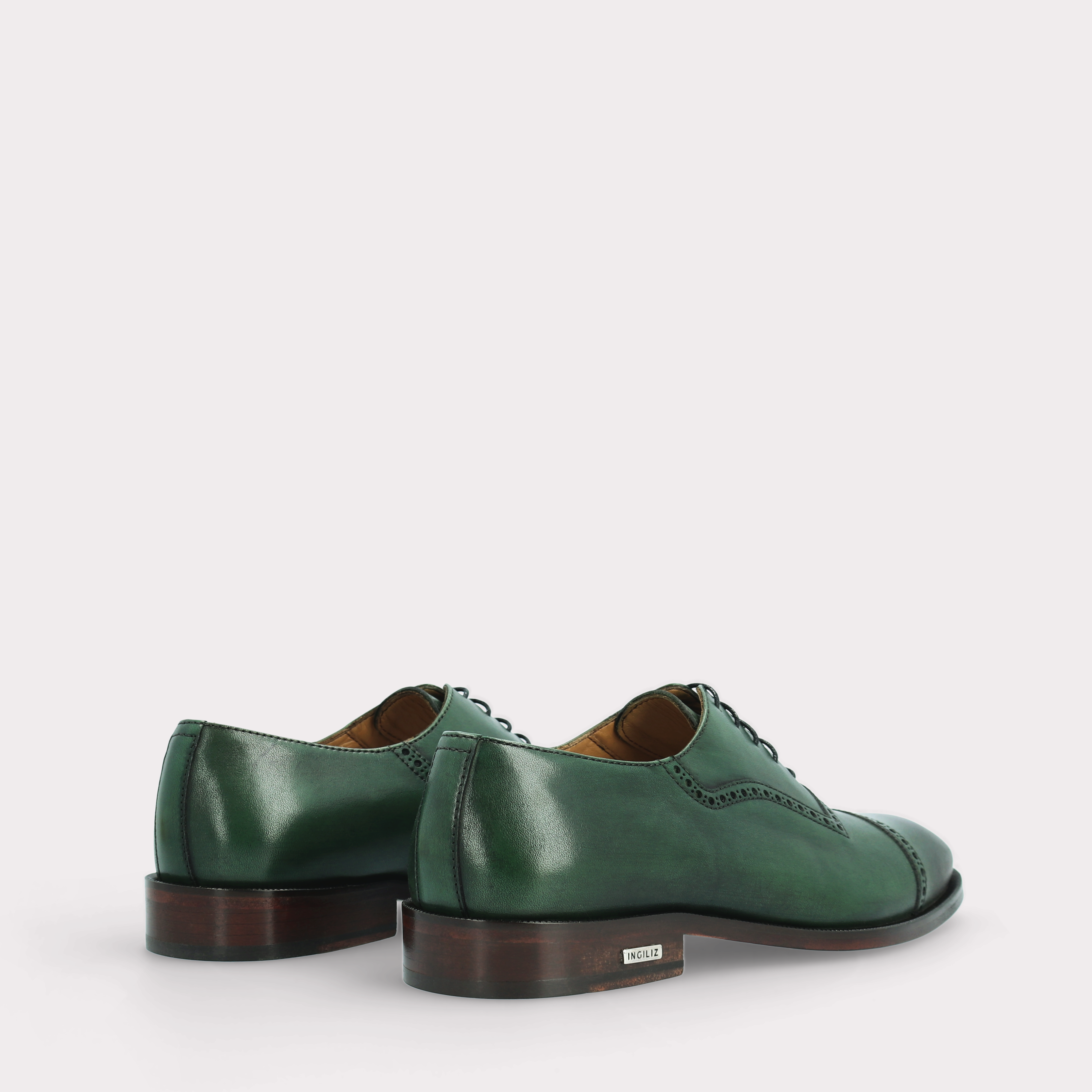 SCAFARI 01 мъжки обувки от тъмно зелена естествена кожа