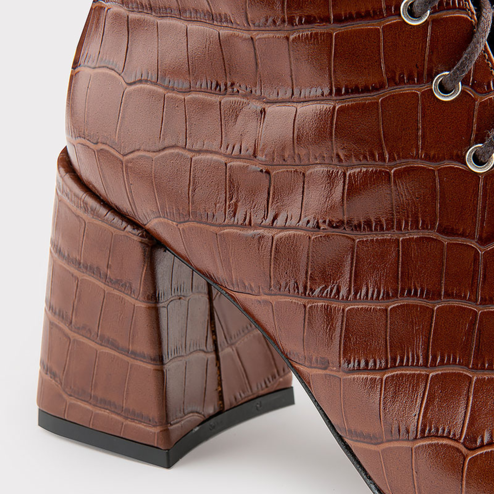 JOLIE 01 БОТИ ОТ КАФЯВА КРОКО ЩАМПОВАНА ЕСТЕСТВЕНА КОЖА