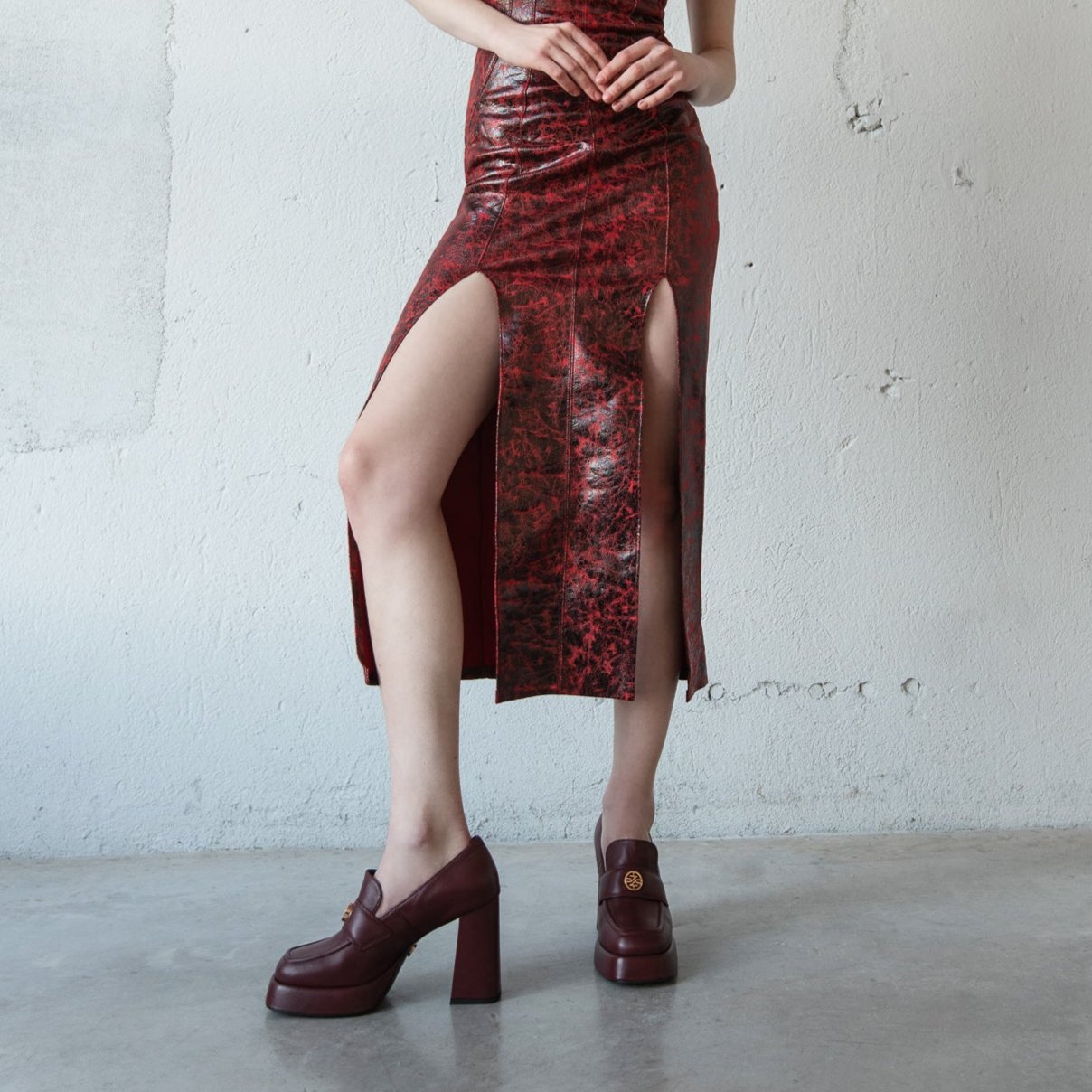 CINDY MOK 02 ОБУВКИ ОТ БОРДО ГЛАДКА КОЖА