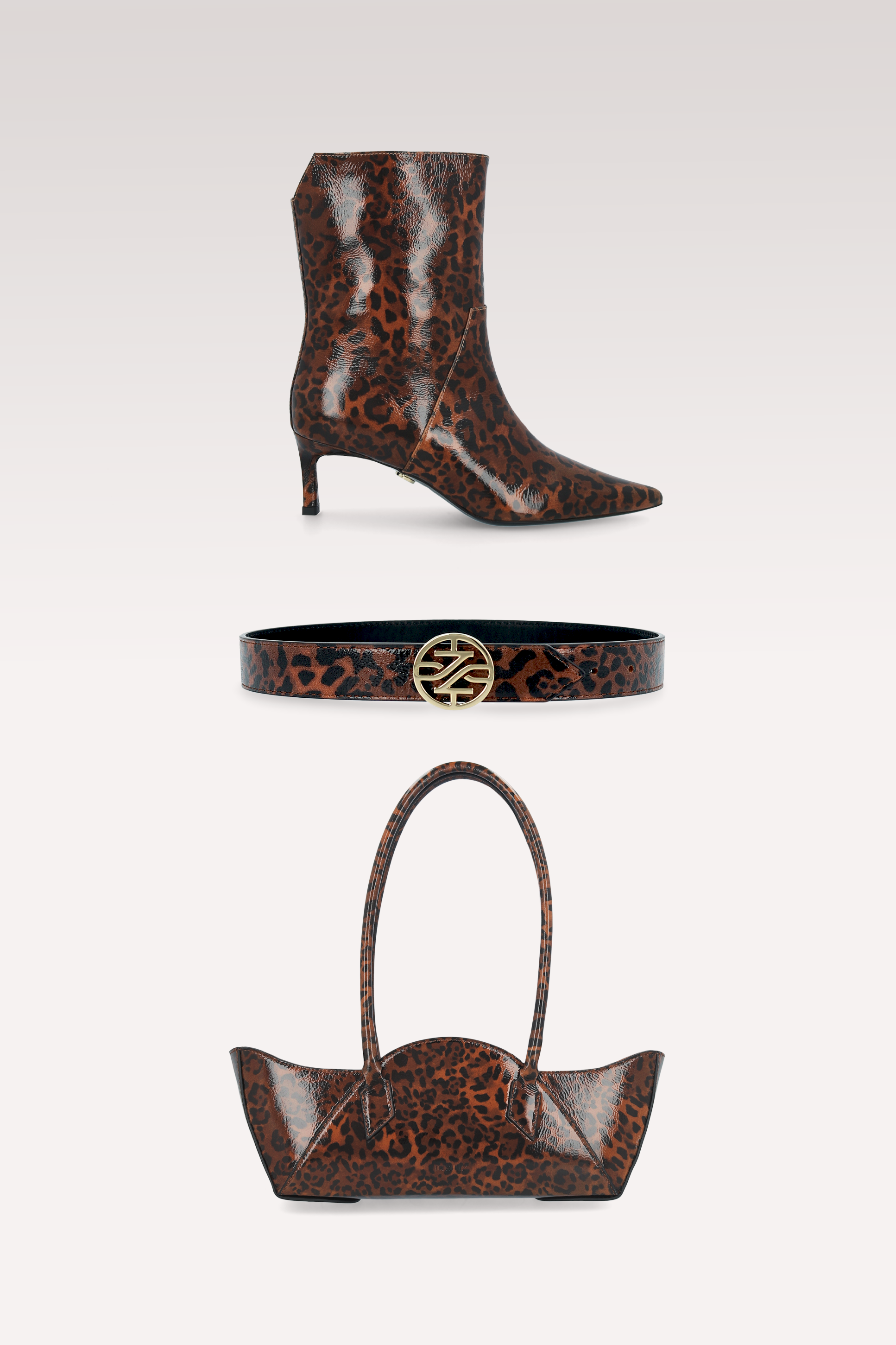 ODETTE БОТИ, KENNIE КОЛАН И  DAISY ЧАНТА ОТ КАФЯВ ЛЕОПАРДОВ ПРИНТ КОЖА