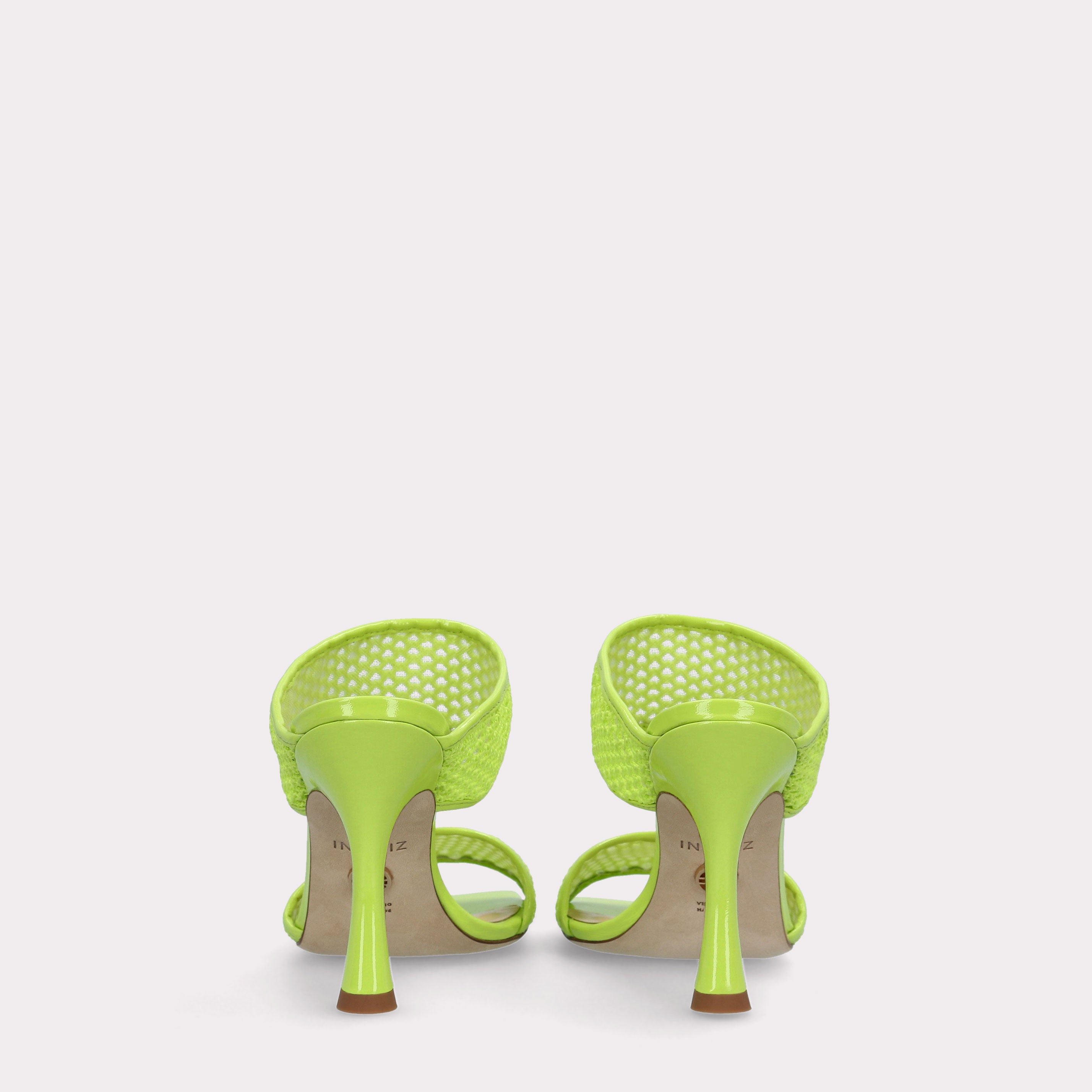 BETTY 21 GREEN MESH AND GREEN LEATHER SANDALS