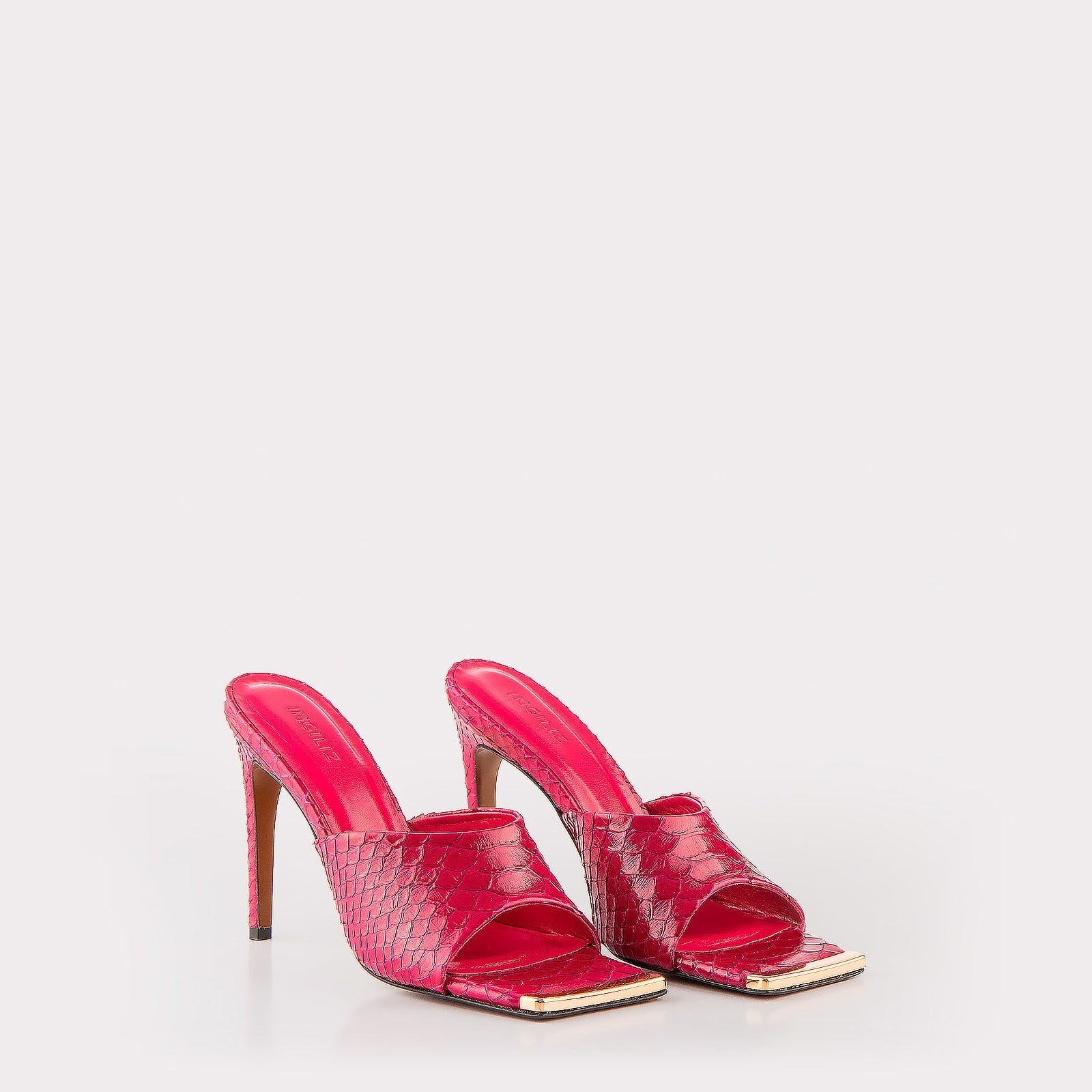 TEXTURED LEATHER MULES KALINA FUXIA